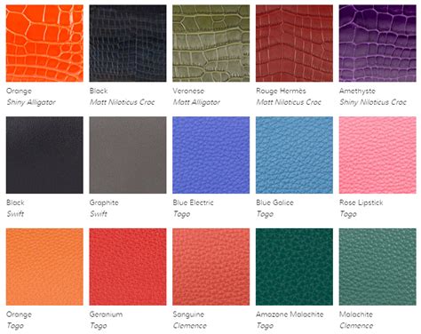 hermes garden party 30 colors|hermes garden party color chart.